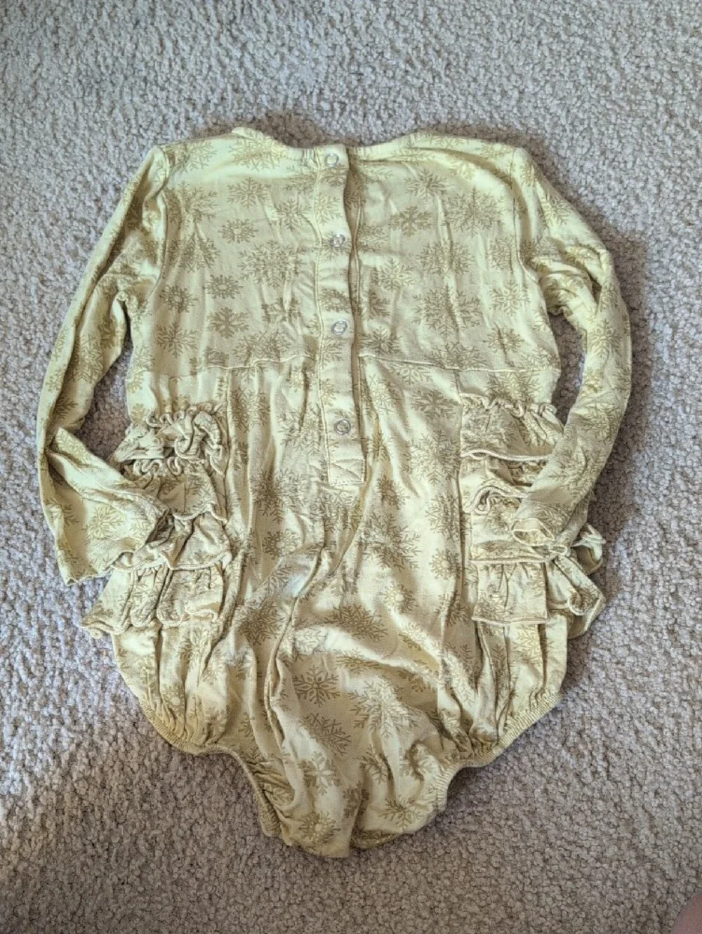 kate quinn Yellow Ruffle Long-Sleeve One-Piece